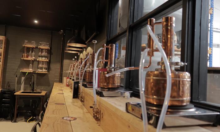Copper stills used in Make your own Gin or Rum experiences